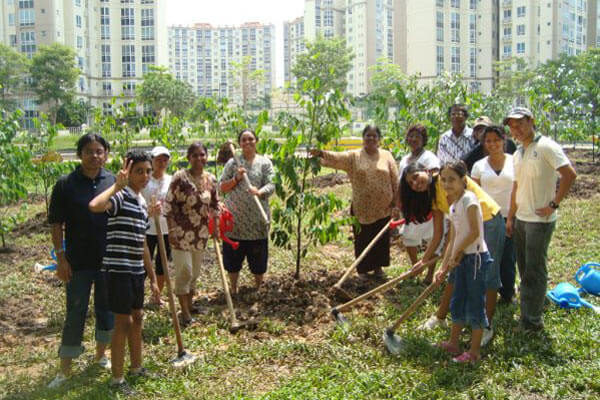 Tree planting in Singapore on Earth Day 2010